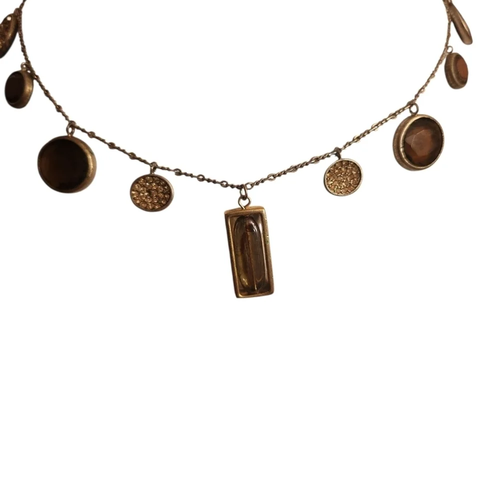 Kenneth Cole Gold and Bronze Charm Necklace